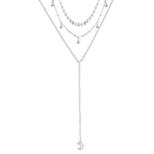 NWT minimalist moon layered necklace